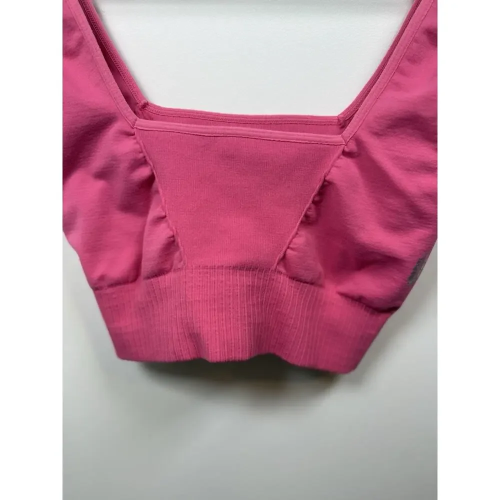 Free People FP Movement Good Karma Square Neck Sports Bra Pink Size M/L Active